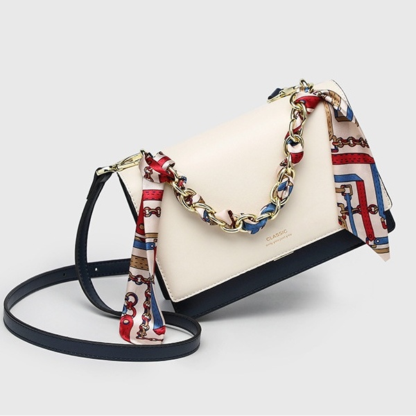 Женская Классическая цепь ремень Crossbody Малый квадратный сумочка с контрастным цветом